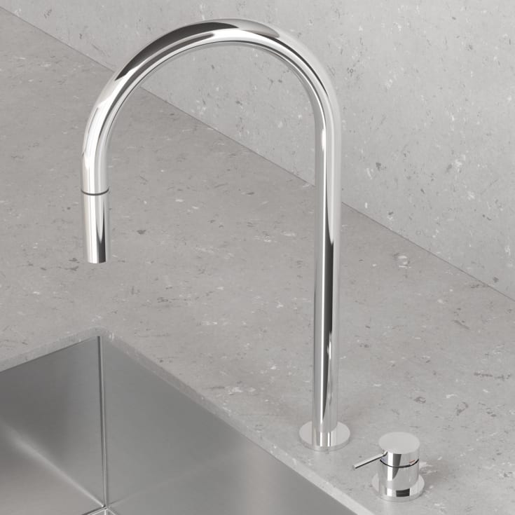 Scandtap Harmonized K2P kjøkkenbatteri, med uttrekkbar tut, classic