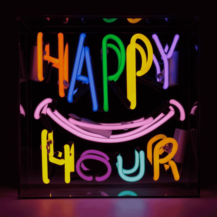 Locomocean Happy Hour neonskylt