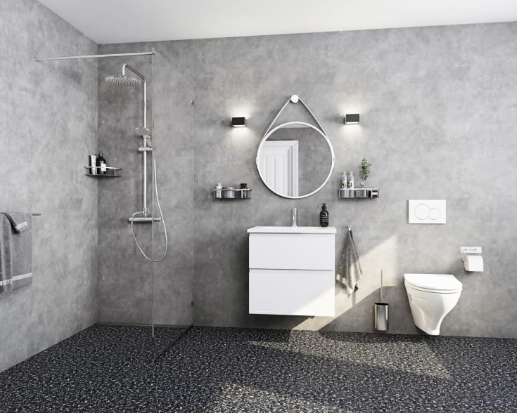 Pressalit Wave Waterfall 400 dusjsett, krom