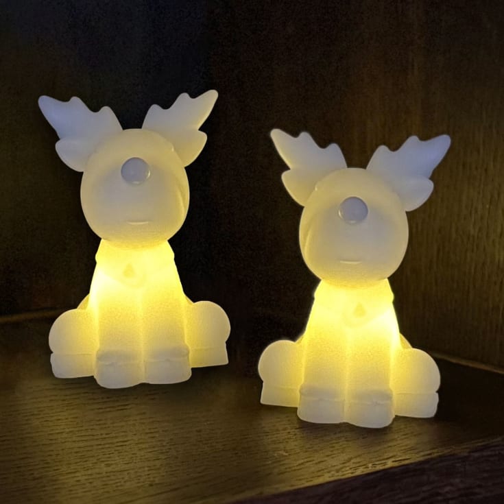 Sirius Naja rensdyr med lys, 9 cm, 2-pak