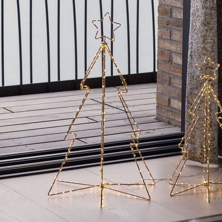 4 st Sirius Esther julgran i metall med ljus, H60 cm