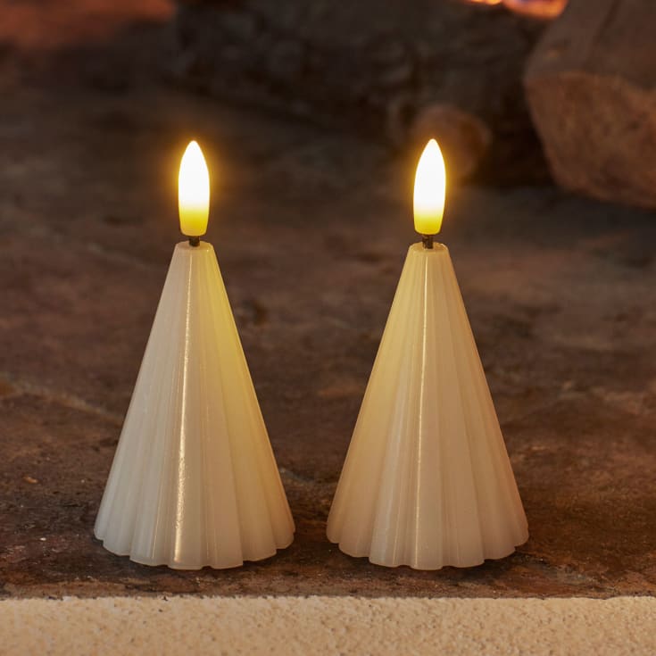 Sirius Laura LED kubbelys, batteri, hvit, H8 cm, 2-pk