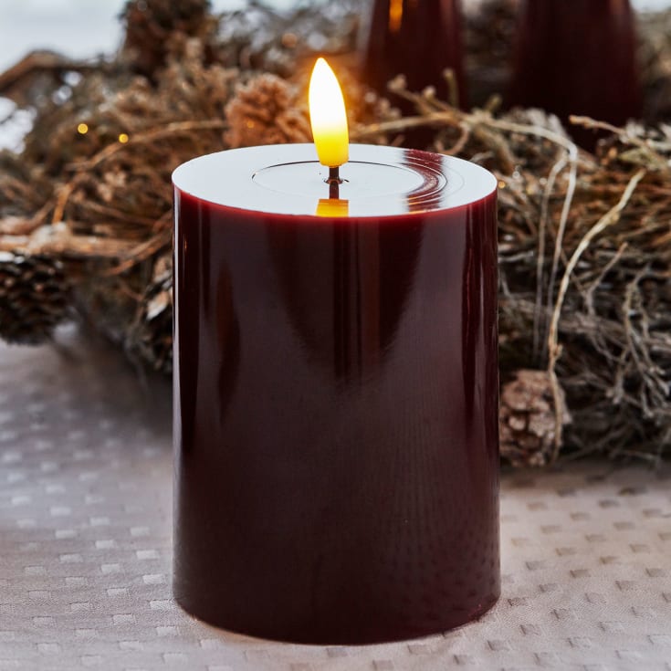 Sirius Sille LED kubbelys, batteri, bordeaux, H10 cm