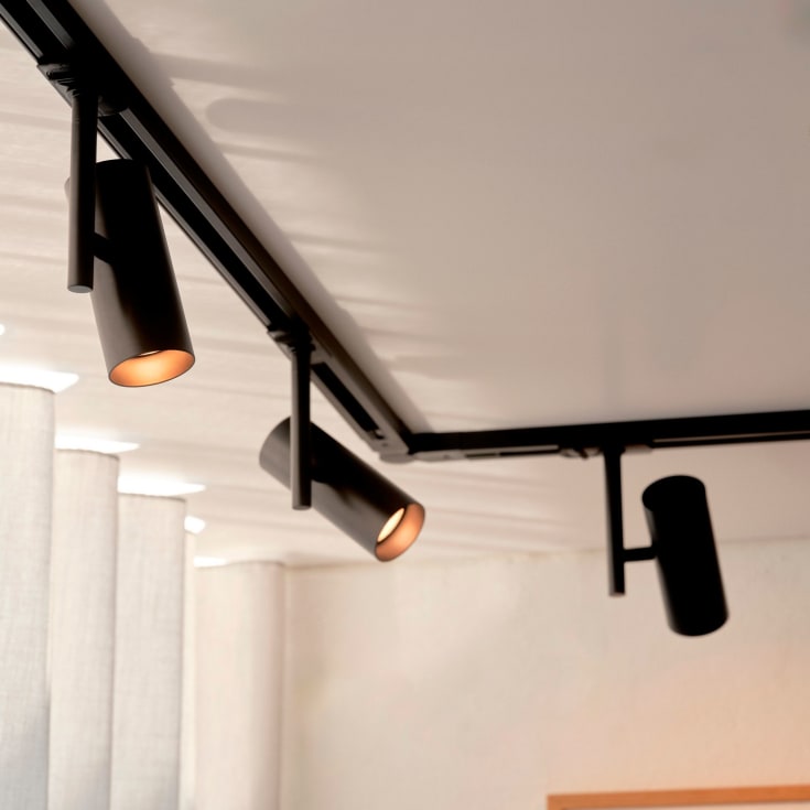 Nordlux Jerome Link 3 skinnespots + strømskinne, 1 meter, sort