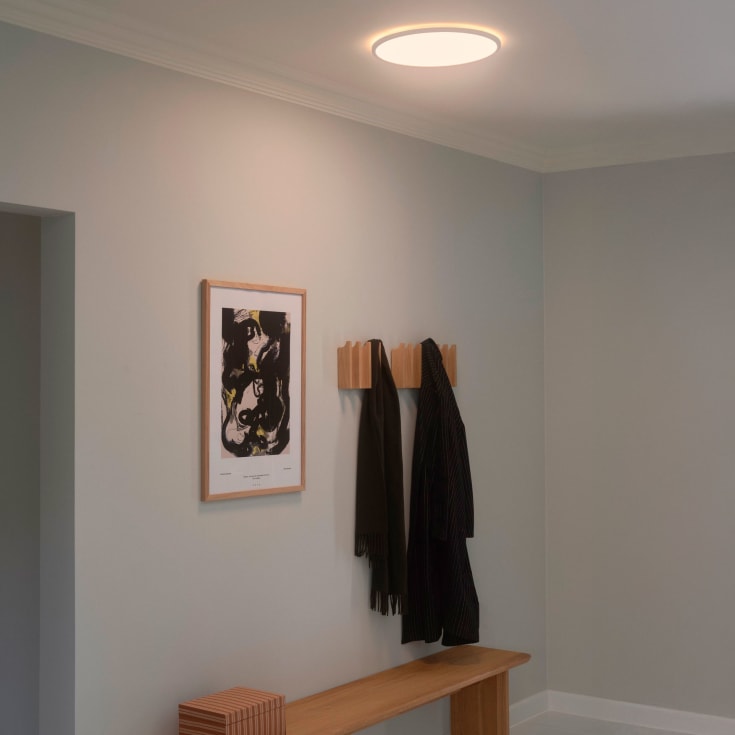 Nordlux Oja plafond, kelvinskift, hvid, Ø42 cm