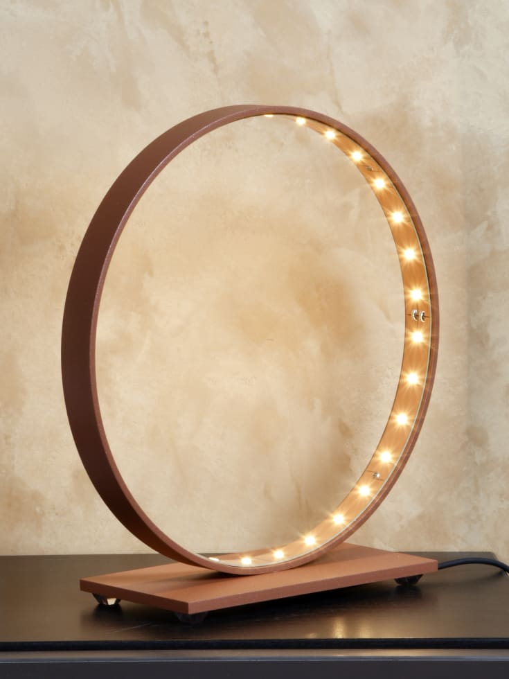 Le Deun Luminaires Nano bordlampe, rustfarvet