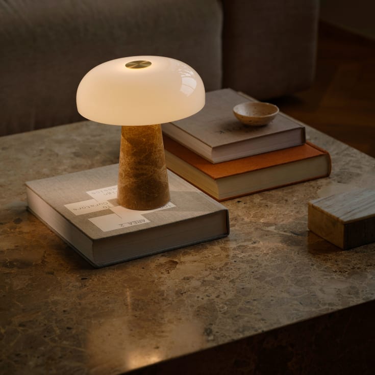 Dftp Glossy Mini bordlampe, brun