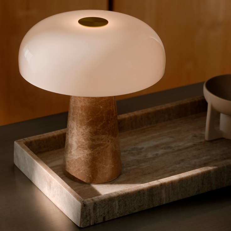Dftp Glossy Mini bordlampe, brun