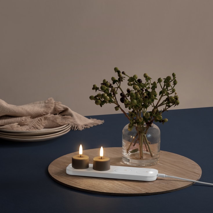6 st Uyuni LED värmeljus, uppladdningsbar, beige, 2-pack