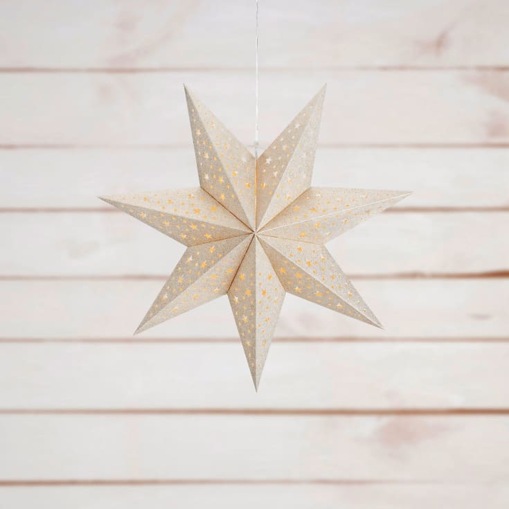 Markslöjd Blank adventsstjärna med ljus, 45 cm, guld