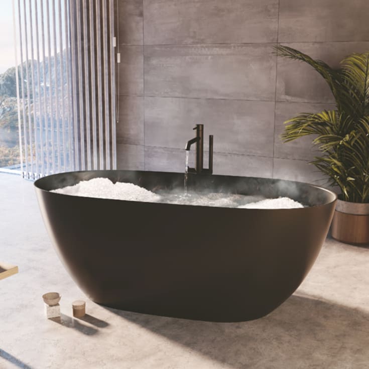 Strømberg Arden fritstående badekar, 1600 x 740 mm, mat sort