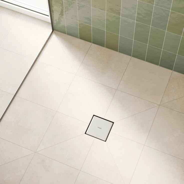 Hansgrohe Raindrain Point komplet gulvafløb 100 mm, børstet rustfrit stål