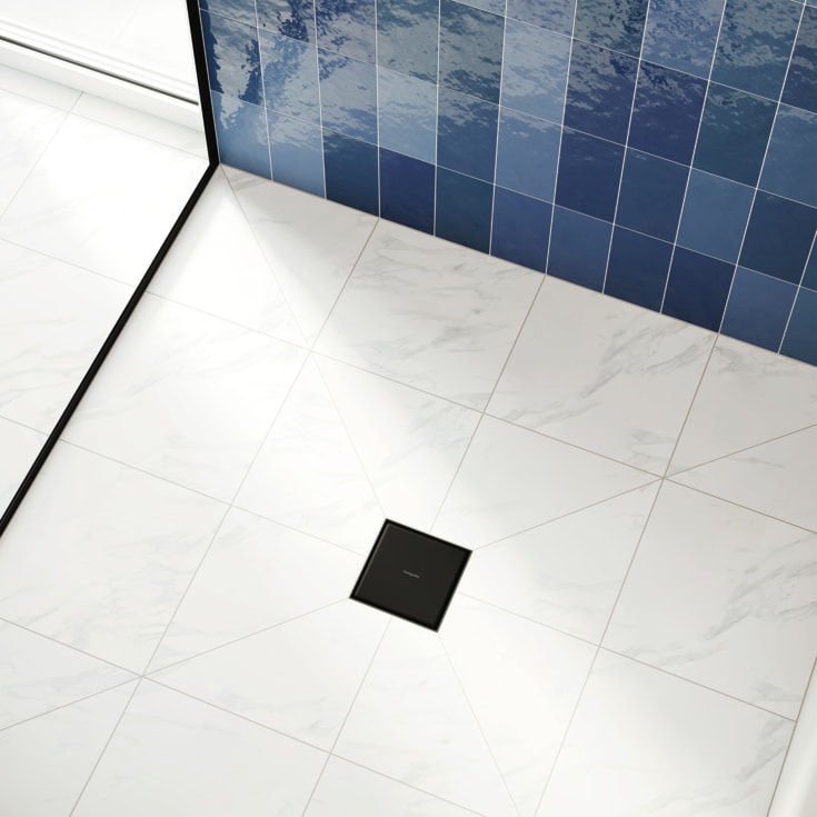 Hansgrohe Raindrain Point komplet gulvafløb 100 mm, mat sort