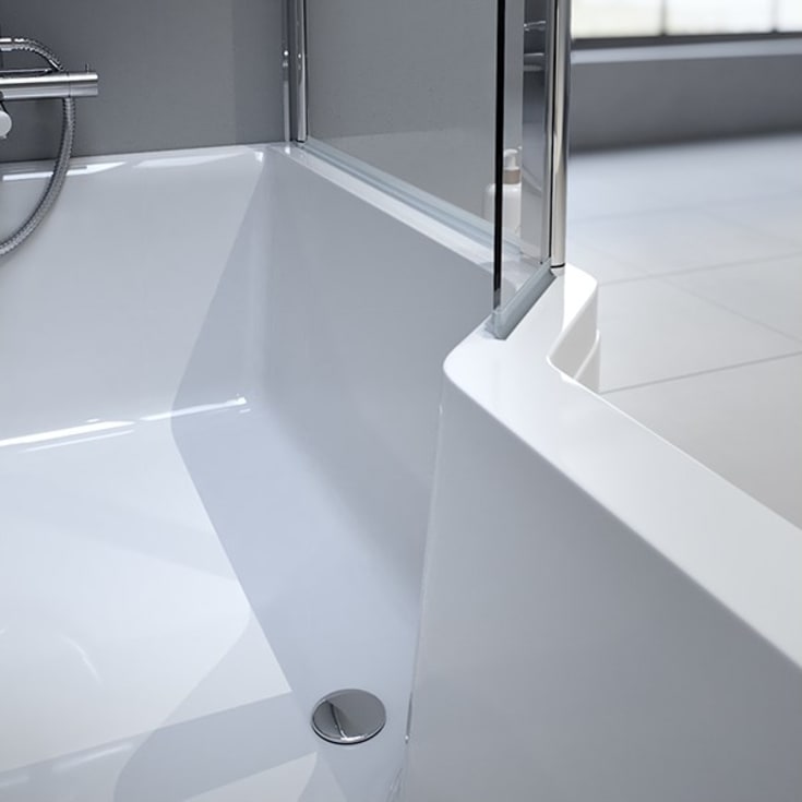 Strømberg Urban Edge badekar med carronite, højre, 1575 x 700 mm