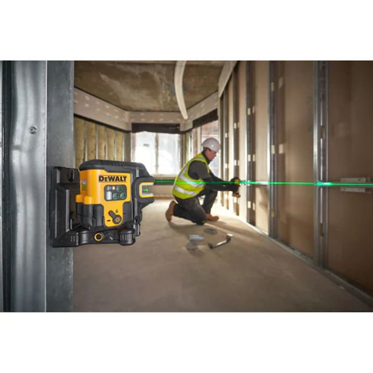 DeWalt DCLE14251GB-XJ krydslinjelaser, 5-punkt, grøn, genopladelig