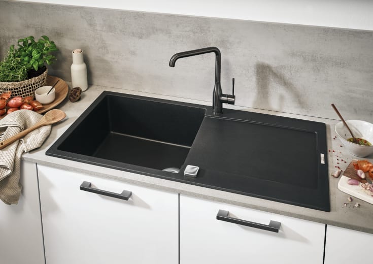 Grohe K500 diskbänk, 100x50 cm, svart