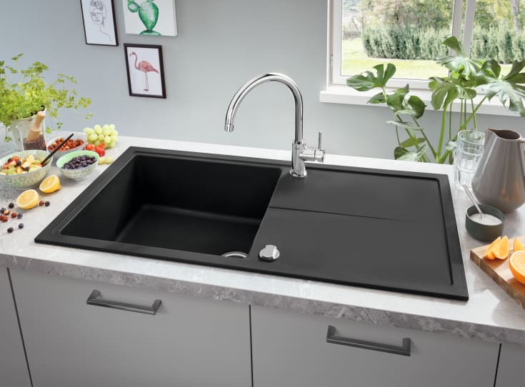 Grohe K400 diskbänk, 100x50 cm, svart