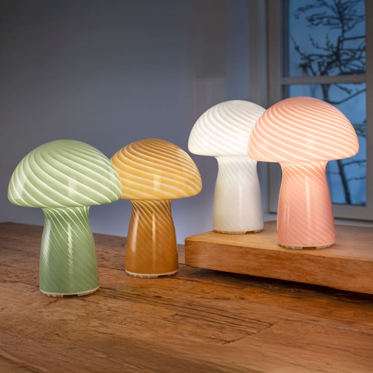 Veli Line Mushroom uppladdningsbar bordslampa, grön