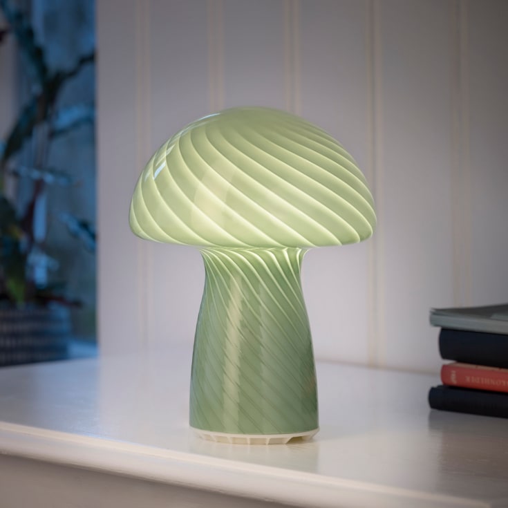 Veli Line Mushroom uppladdningsbar bordslampa, grön