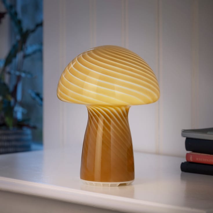 Veli Line Mushroom genopladelig bordlampe, brun