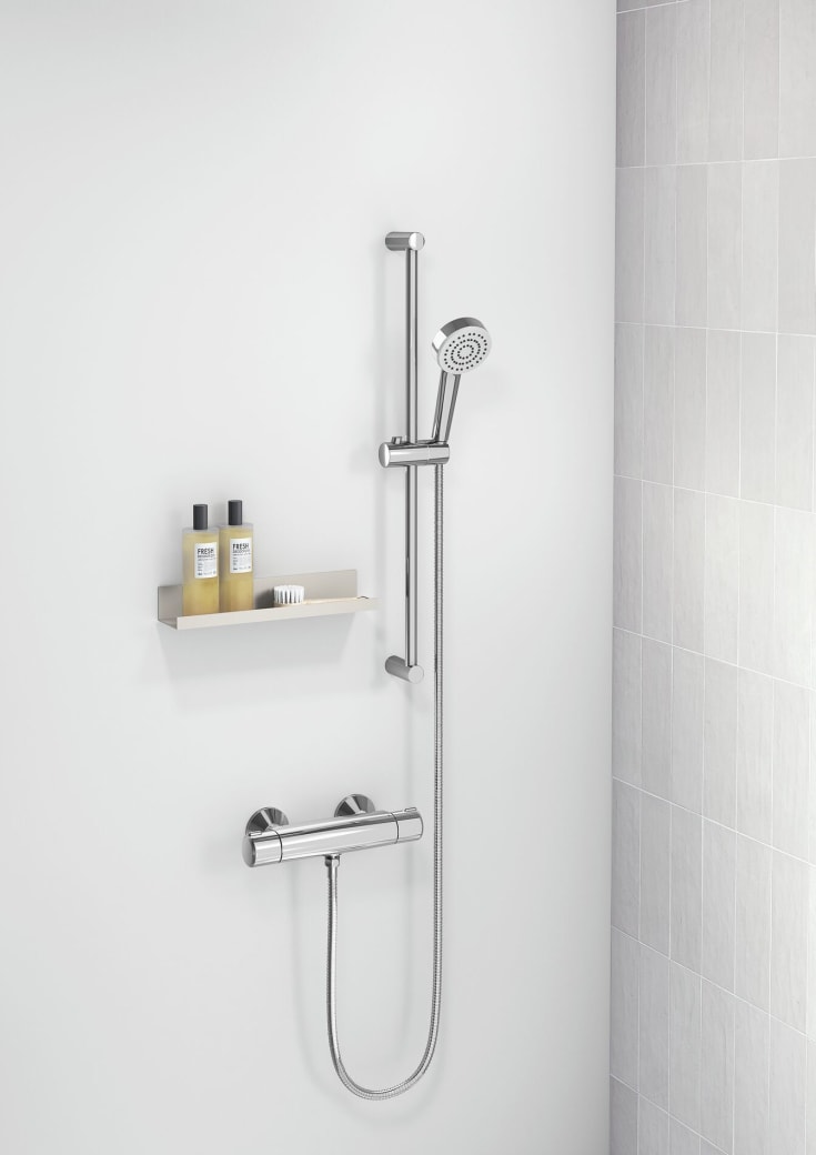 Oras Linea duscharmatur med duschset, krom