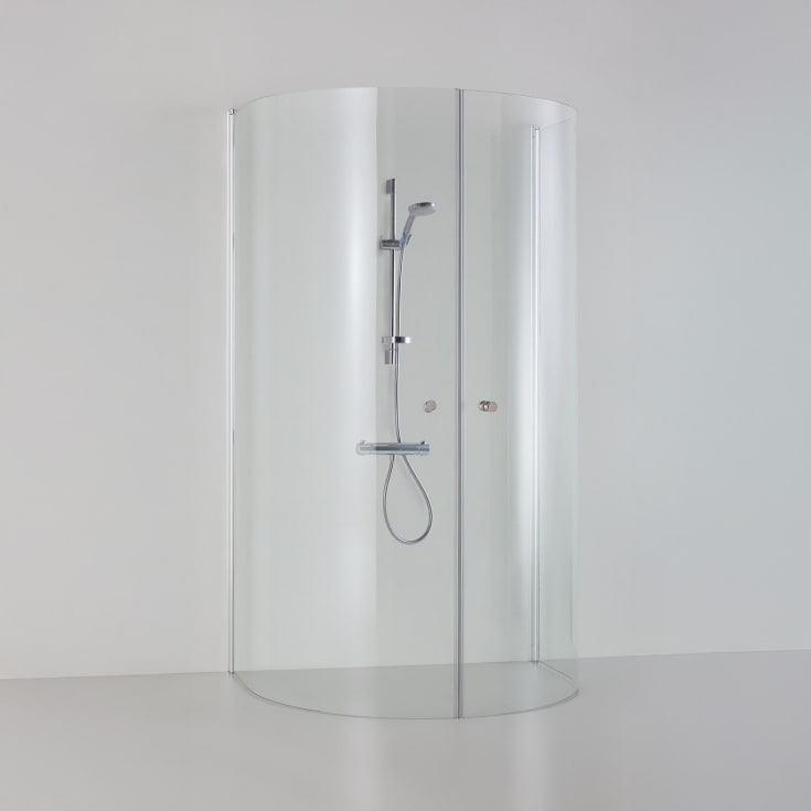 Brasta Ada hörndusch, 93x80 cm, klart glas, krom profil