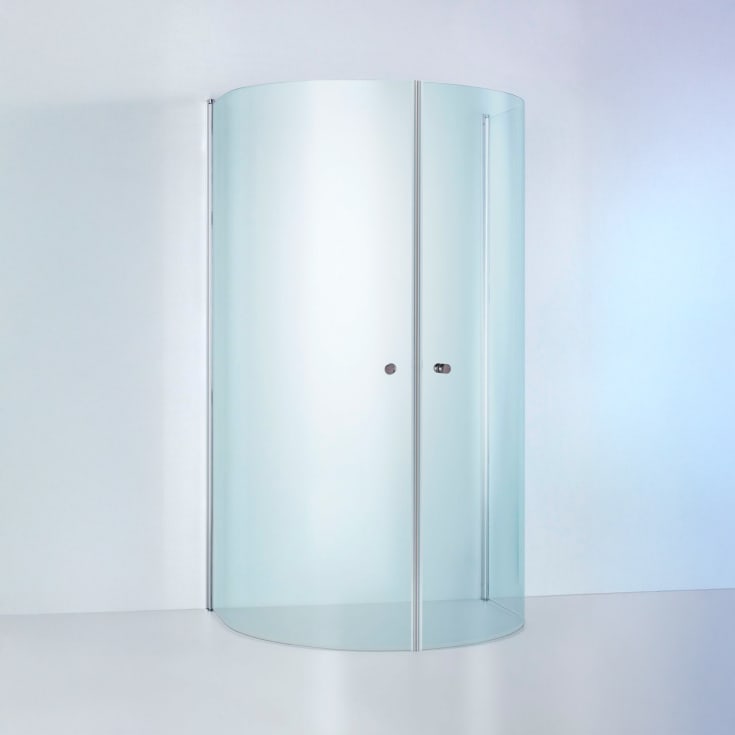 Brasta Ada hörndusch, 93x80 cm, klart glas, krom profil