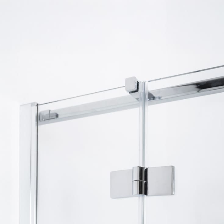 Brasta Nina Plus hörndusch, 87,9x87,9 cm, höger, klart glas, krom profil