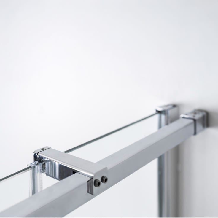 Brasta Nina Plus hörndusch, 87,9x87,9 cm, höger, klart glas, krom profil