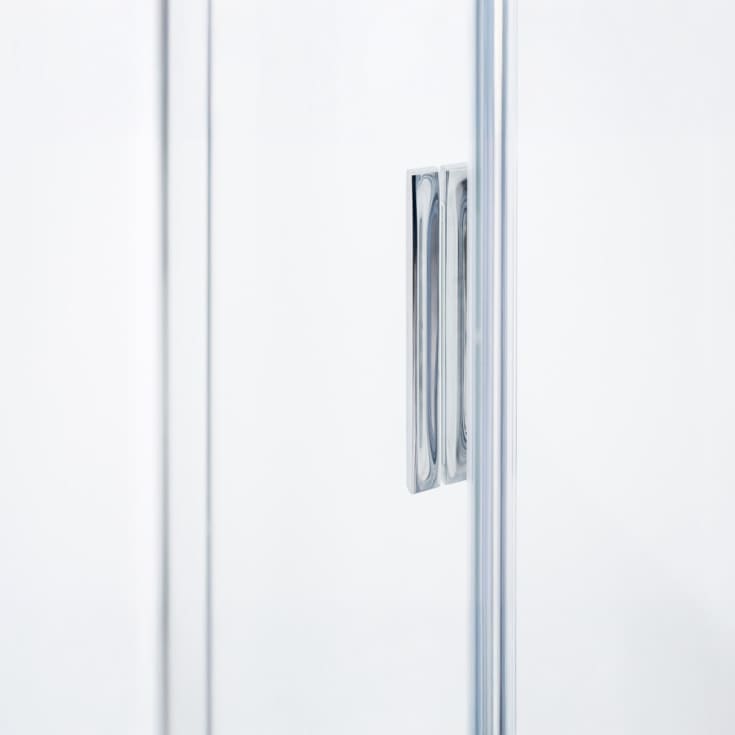 Brasta Nina Plus hörndusch, 87,9x87,9 cm, höger, klart glas, krom profil