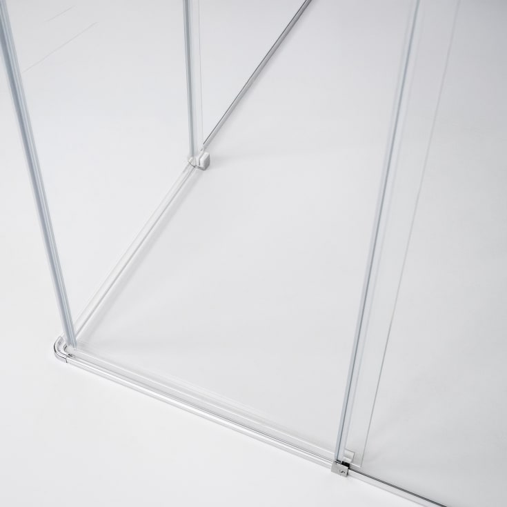 Brasta Vesta brusehjørne, 88x88 cm, klart glas, krom profil