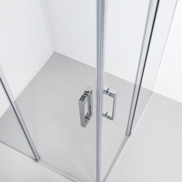 Brasta Vesta brusehjørne, 88x88 cm, klart glas, krom profil