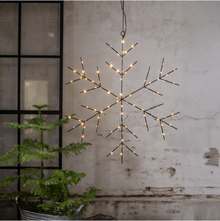 Star Trading Niva snøfnugg med lys, Ø56 cm