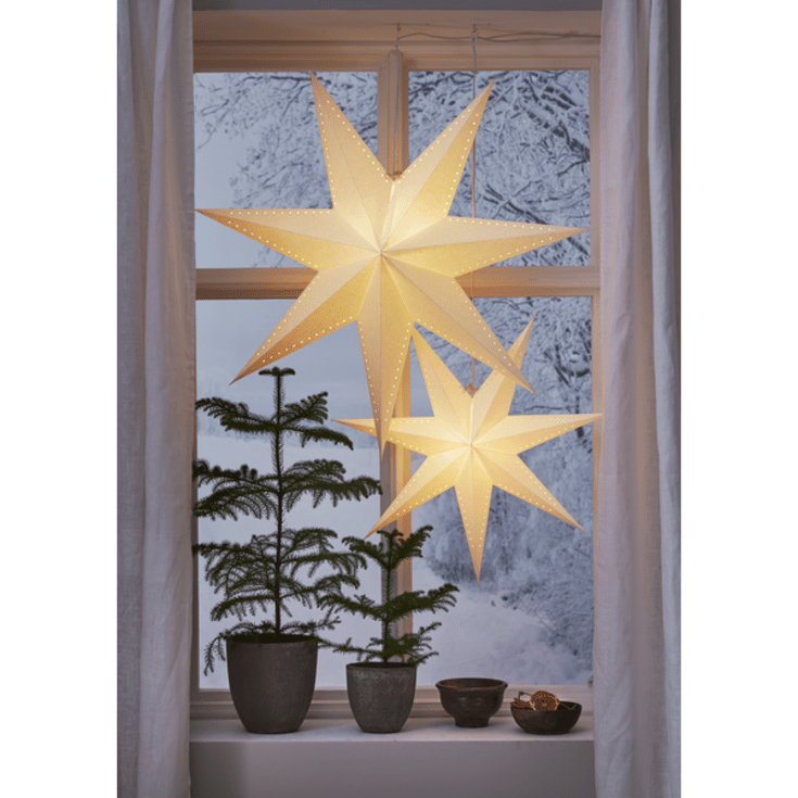 Star Trading Mika papirstjerne, 87 cm, hvid