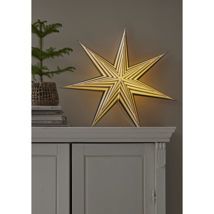 Star Trading Stripe julstjärna med ljus, grön, 60 cm