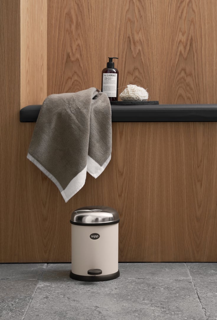 Vipp 12 søppelbøtte, 3 liter, pedal, beige