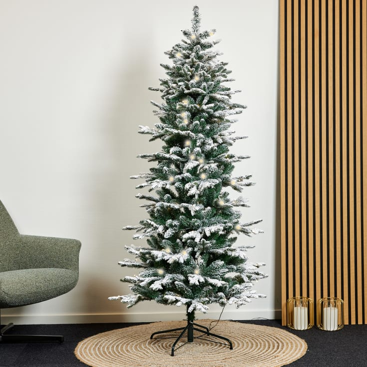 Nordic Winter kunstigt juletræ med lys, 180 x 86 cm