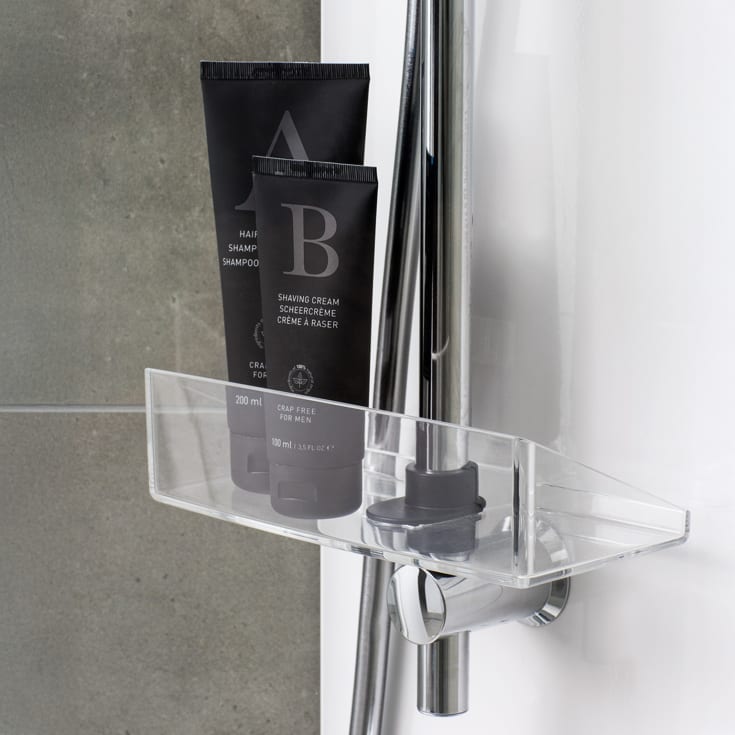 Showerama Comfort dusjkabinett, 100x100 cm, hvit profil, klart/frostet glass