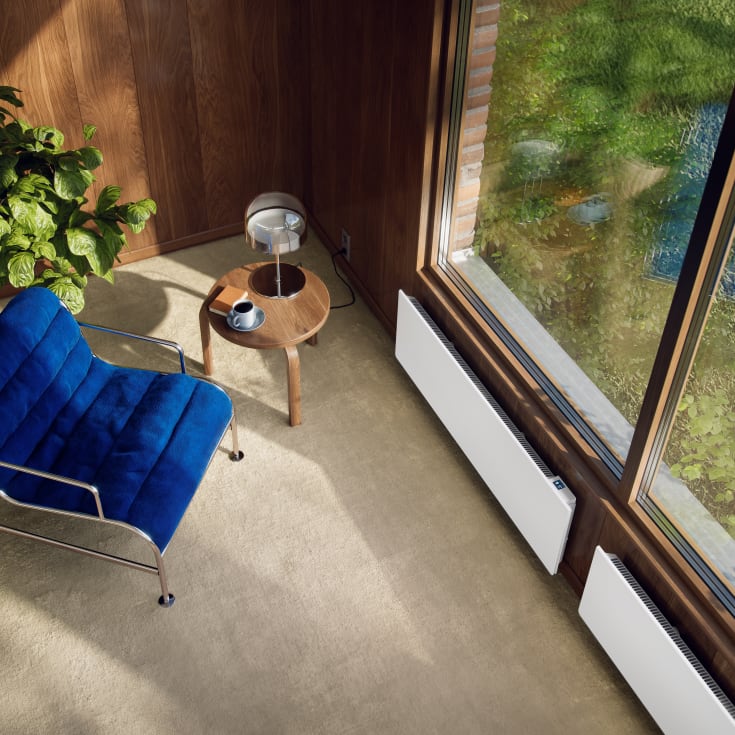 Ebeco Wallflex panelovn med termostat & wifi, 230V, 600W, 7-11 m²