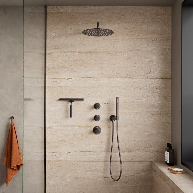Damixa Iris termostatblandare, borstad grafitgrå
