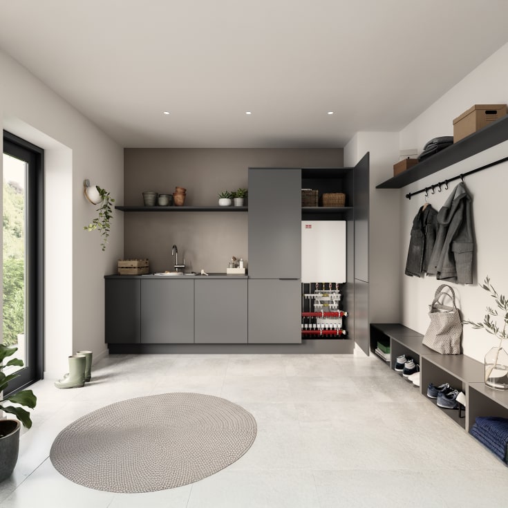 Metro Therm System 6 Slimline fjernvarmeunit, med kabinet