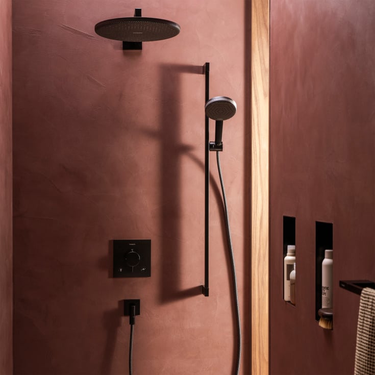 Hansgrohe Raindance Alive S takdusj, Ø30 cm, vannsparende, matt sort