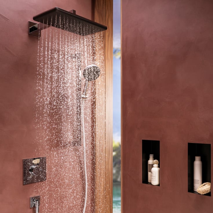 Hansgrohe Raindance Alive Q takdusj, 34,3x21,4 cm, krom