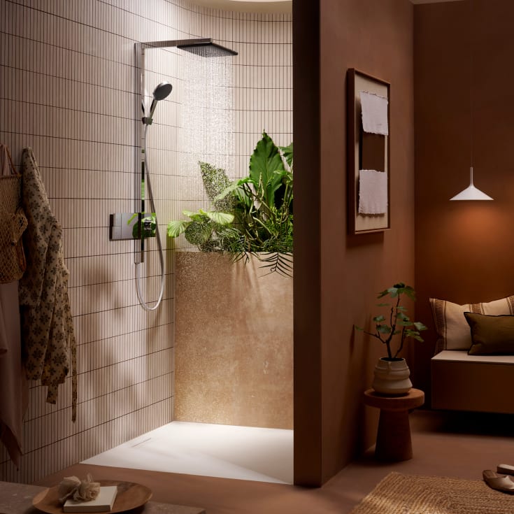 Hansgrohe Raindance Alive Q Showerpipe brusesæt, vandsparende, krom