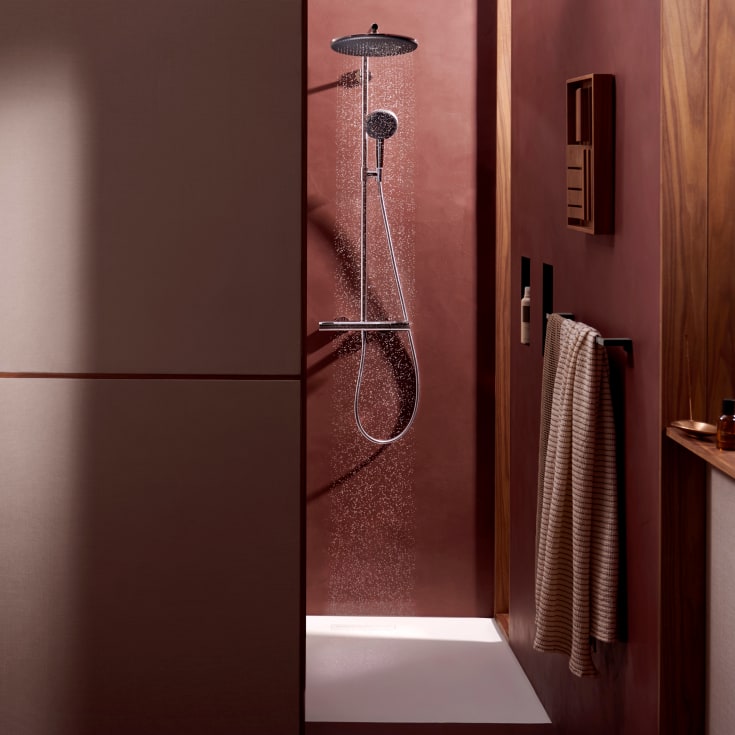 Hansgrohe Raindance Alive S Puro Showerpipe brusesæt, vandsparende, krom