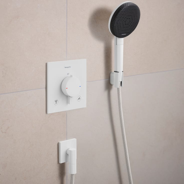 Hansgrohe Raindance Alive Select S brusesæt, vandsparende, mat hvid