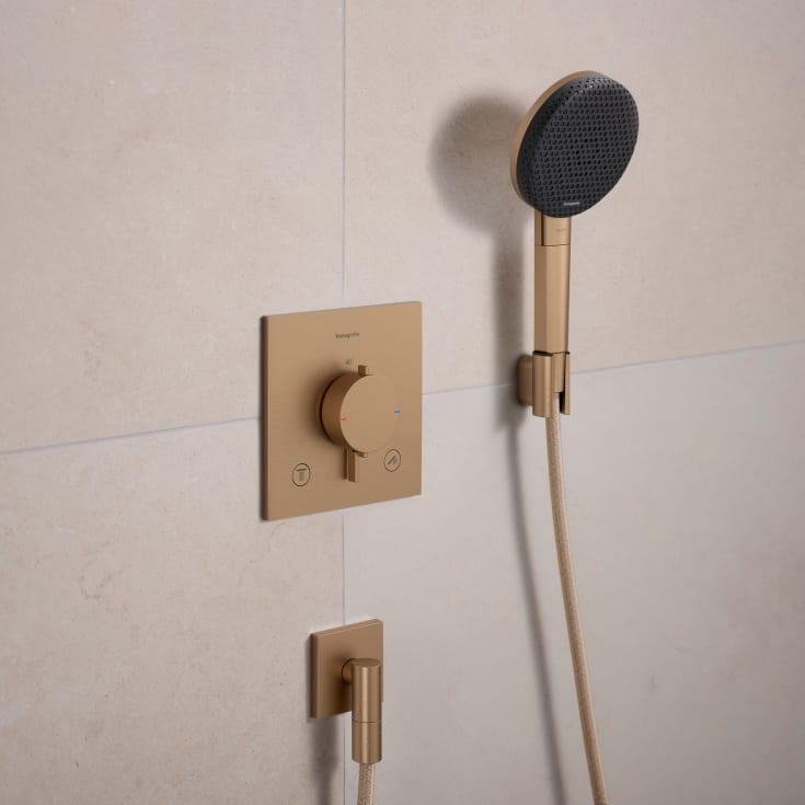 Hansgrohe Raindance Alive Select S brusesæt, vandsparende, børstet bronze