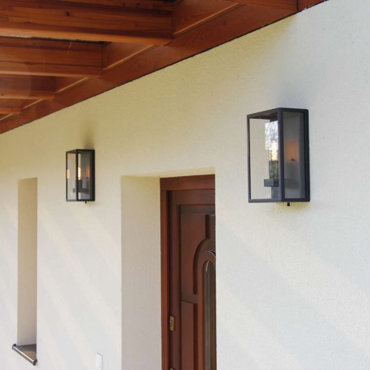Norlys Lofoten vegglampe, LED max 11W, klart glass, sort