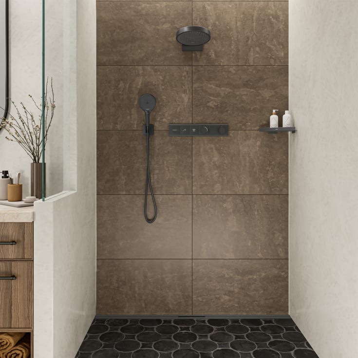 Hansgrohe FixFit Q slangeuttak, børstet sort krom