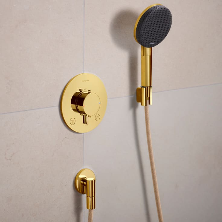 Hansgrohe FixFit Fine S slanguttag, polerad guld